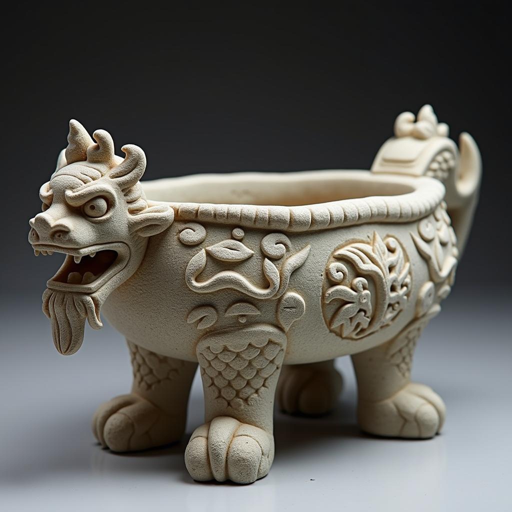 Mẫu lư hương đá CNC chạm khắc rồng phượng tinh xảo, thể hiện đẳng cấp và sự tôn kính trong thờ cúng